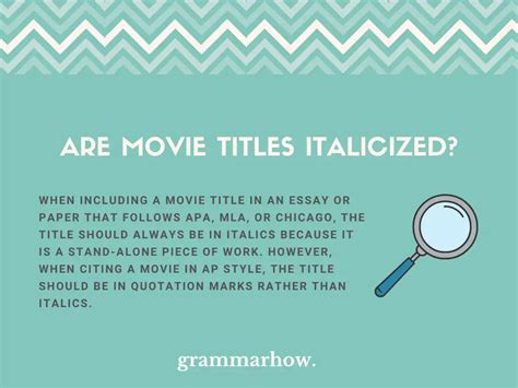 Is a Film Title Italicized? - A Multifaceted Debate on the Vital Grammatical Distinction of Title Styling